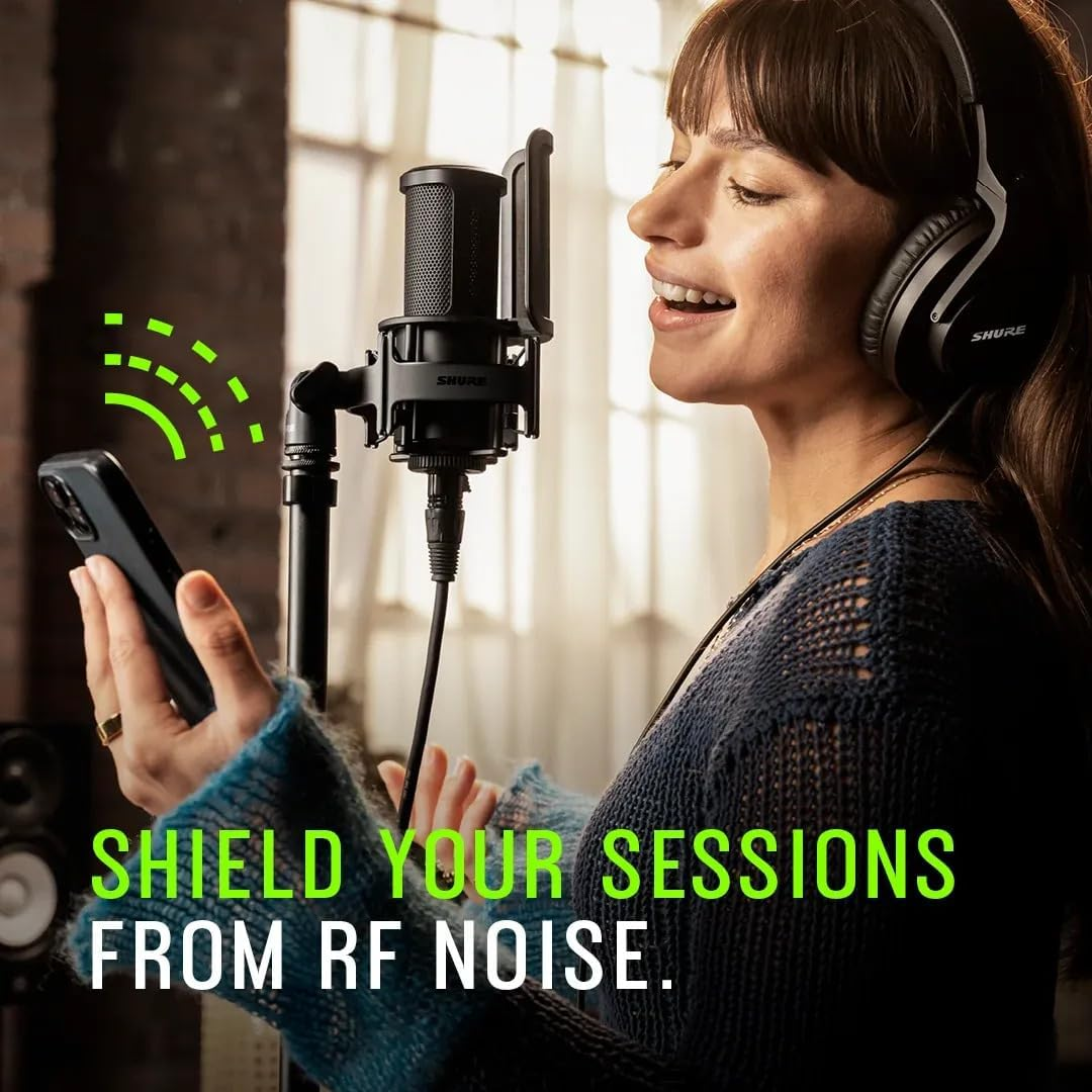 Shure SM4 Studio Recording Microphone Kit, XLR Home Studio Condenser Mic with Mix-Ready Audio - All-Metal Construction, Includes Detachable Magnetic Pop Filter & Shock Mount (SM4-K-KIT)