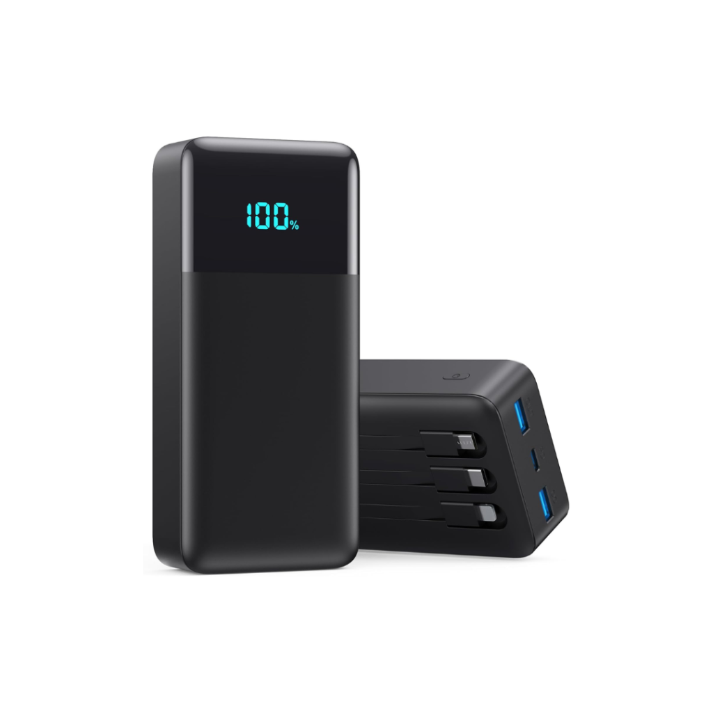 Portable Charger 50800mAh Power Bank with 3 Built in Cables,25W PD QC4.0 Fast Charging USB C Battery Pack,6 Outputs 2 Inputs Travel Essentials Portable Phone Charger for iPhone 17/16/15,Google,Android